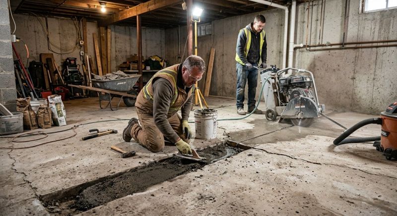 Cracked Basement Floor Repair in West Palm Beach, FL